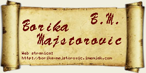 Borika Majstorović vizit kartica